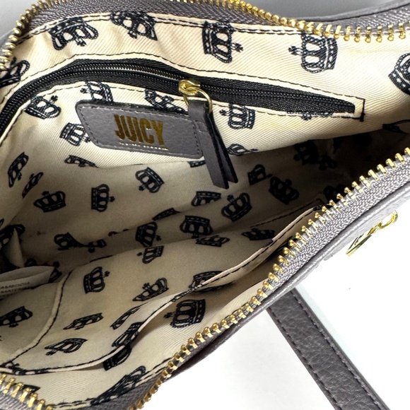 Purse Juicy Couture Moto Chic Gray Shoulder Bag, Zipper. - Picture 7 of 8